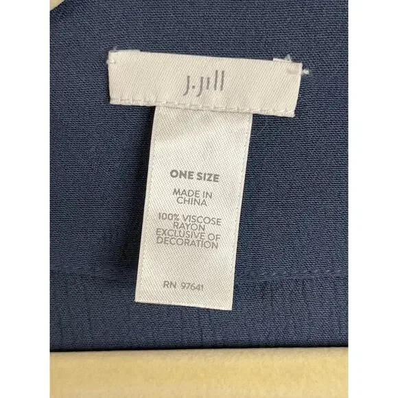 J. Jill Blue Embroidered Kimono Boho Gauze Open Bohemian Viscose, size: One Size - Picture 3 of 11